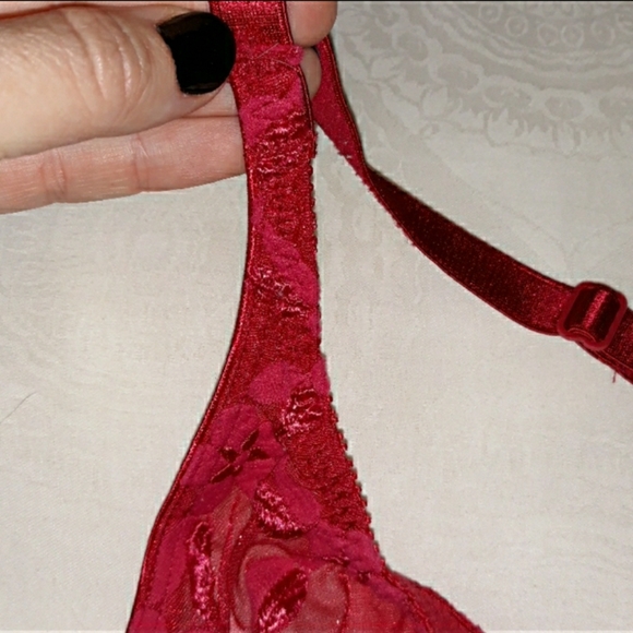 OLGA Red Lace Brassiere Bra 36 D - Picture 6 of 8